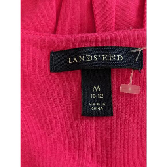 LANDS' END! FRESH, BRIGHT FUSCHIA PINK STRETCH KNIT, CRISS-CROSS SUN DRESS! SZ M - Picture 5 of 8